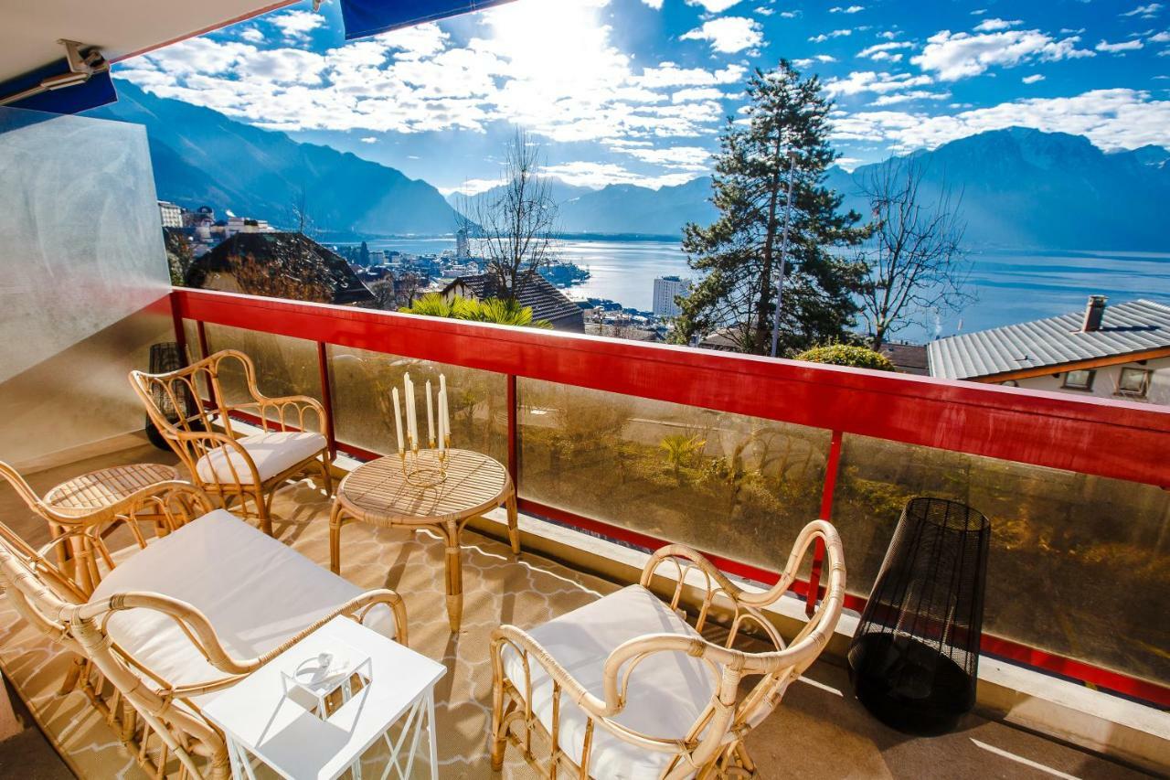 Terrace With Lake & Mountain View Montreux Buitenkant foto
